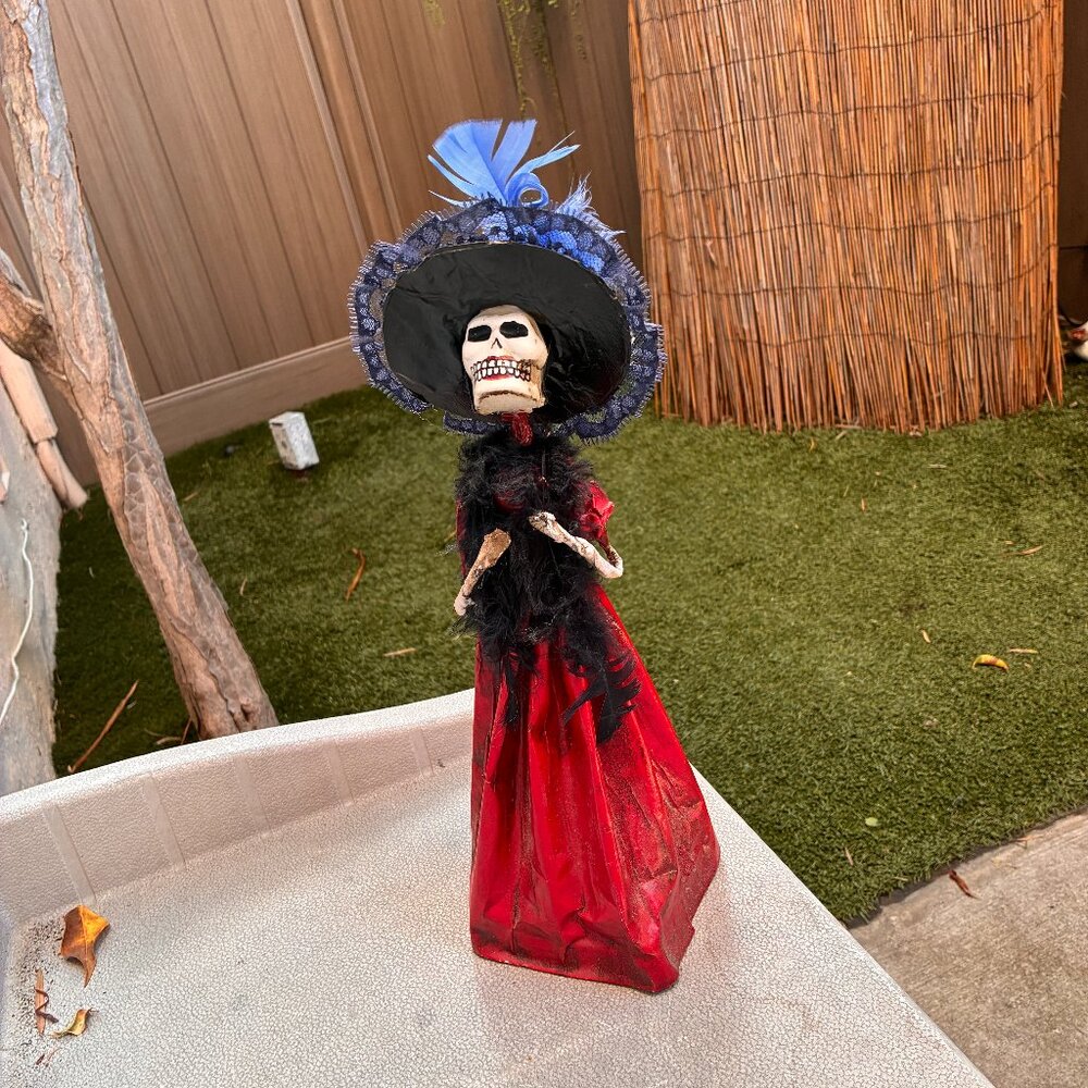 Decorative Paper Mache Figurine La Catrina Day of the Dead